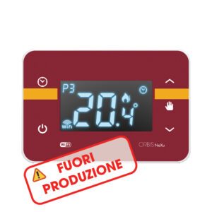 NEXU IN WiFi FGG Cronotermostato digitale da incasso comunicazione WiFi, programmazione settimanale, colore GIALLO e ROSSO, alim. 230V - ORBIS OB32630GG