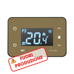 NEXU IN WiFi FGD Cronotermostato digitale da incasso comunicazione WiFi, programmazione settimanale, colore GOLD, alim. 230V - ORBIS OB32631GD