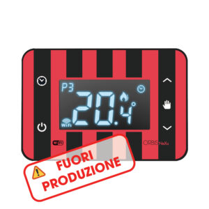 NEXU IN WiFi FNR Cronotermostato digitale da incasso comunicazione WiFi, programmazione settimanale, colore NERO e ROSSO, alim. 230V - ORBIS OB32631NR