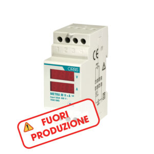 METRAM-V+A Strumento multifunzione amperometro e voltmetro, 2 moduli DIN, portata 600 V AC - TA x/5A AC - ORBIS OB520020