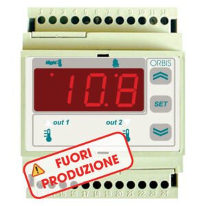 SCD213E1/A665 TERMOREGOLATORE DIGITALE MODULARE , 4 moduli DIN, IN: 1 sonda PTC, OUT: 2 relè, campo lavoro -50°C +150°C, 230 V - ORBIS OB531050