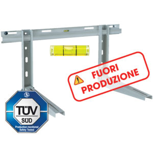 MER 160/465 LIV, staffa supporto PREMONTATA per unità esterne, certificata TUV,con BARRA per regolazione e livella, portata massima a coppia 160kg - ORBIS OB581446
