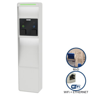 VIARIS CITY+ BBT2P22ETH TRIFASE 22 kW + 22 kW, 2 prese TIPO 2 e SHUTTER,WiFi+Ethernet, 2 protezioni magnet.+diff., lettore carte RFID - ORBIS OB94C7CCJA2