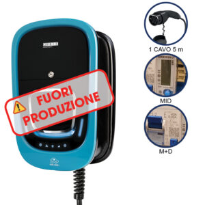 VIARIS COMBI+ CT2PE74ETH MONOFASE 7.4 kW 32A, 1 CAVO e CONNETTORE TIPO 2 lunghezza 5m, contatore MID, Protezione Magnetotermica/Differenziale, Ethernet, lettore carte RFID - ORBIS OB94P2209B2