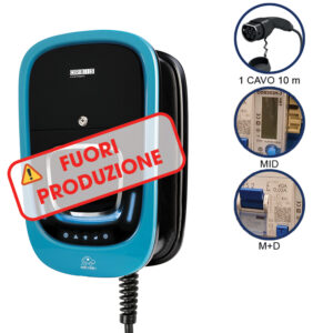 VIARIS COMBI+ C10T2PE22ETH TRIFASE 22 kW 3x32A, 1 CAVO e CONNETTORE TIPO 2 lunghezza 10m, contatore MID, Protezione Magnetotermica/Differenziale, Ethernet, lettore carte RFID - ORBIS OB94P7A0HB2