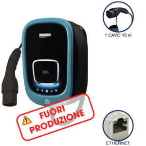 VIARIS UNI C10T222ETH TRIFASE 22 kW 3x32A, 1 CAVO e CONNETTORE TIPO 2 lunghezza 5m, Ethernet, lettore carte RFID - ORBIS OB94U7A0HA2