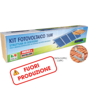 KIT FST-R4DC KIT STRUTTURA DI SOSTEGNO 4 PANNELLI per 4 moduli fotovoltaici in verticale su tetto con doppi coppi, staffa per DOPPIO COPPO - ORBIS OBKT6333