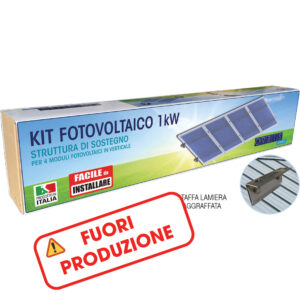 KIT FSL-4 KIT STRUTTURA DI SOSTEGNO 4 PANNELLI per 4 moduli fotovoltaici in verticale su copertura in lamiera aggraffata, staffa SLG - ORBIS OBKT6383