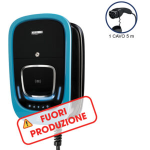 VIARIS COMBI+ CT2P22ETH TRIFASE 22 kW 3x32A, 1 CAVO e CONNETTORE TIPO 2 lunghezza 5m, Protezione Magnetotermica/Differenziale, Ethernet, lettore carte RFID - ORBIS OB94P720HA2