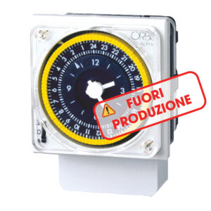 ALPHA S Interruttore orario elettromeccanico da parete, retroquadro e barra DIN, settimanale, senza riserva, 230V - ORBIS OB270223