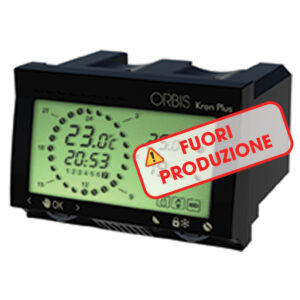KRON PLUS ANTRACITE Cronotermostato digitale da incasso, programmazione giornaliera/settimanale, alim. 2 batterie 1,5V - ORBIS OB322510