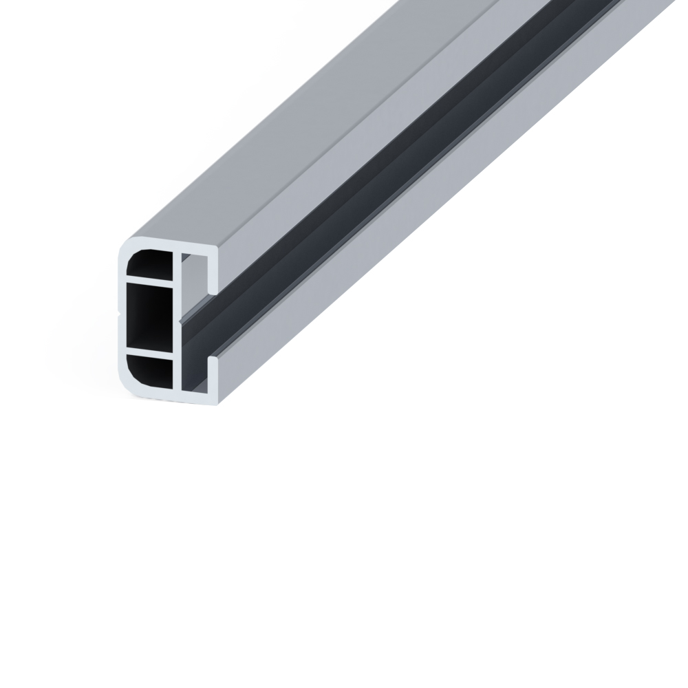 BELT SIDE 200 Profilato scatolato in alluminio, dotato di una guida per l'attacco laterale, dimensioni 17,30 x 27,50 x 2000 mm (2 PEZZI) - ORBIS OB620367