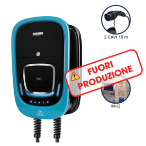 VIARIS COMBI+ CC10T2P74ETH MONOFASE 7.4 kW + 7.4 kW 32A, 2 CAVI e CONNETTORE TIPO 2 lunghezza 10m, Protezione Magnetotermica/Differenziale, Ethernet, lettore carte RFID - ORBIS OB94P2AAFA2