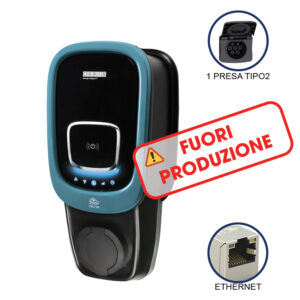 VIARIS UNI BT274ETH MONOFASE 7.4 kW 32A, 1 PRESA TIPO 2, WiFi + Ethernet, lettore carte RFID - ORBIS OB94U2C0HA2