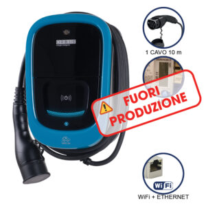 VIARIS UNI+ C10T2E22ETH TRIFASE 22 kW 3x32A, 1 CAVO e CONNETTORE TIPO 2 lunghezza 10m, lettore carte RFID, WiFi + Ethernet - ORBIS OB94U4A0HB2