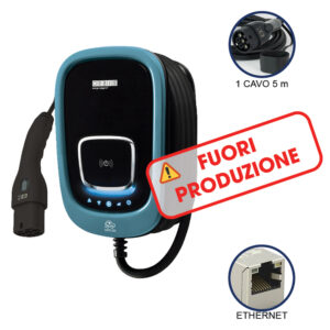 VIARIS UNI CT2PT22ETH TESLA, TRIFASE 22 kW 32A, 1 CAVO e CONNETTORE TIPO 2 (con pulsante per TESLA) lunghezza 5m, WiFi + ethernet, lettore carte RFID - ORBIS OB94U7T0HA2