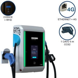 VIARIS GRAVITY 1CCS40ETHG DC FAST CHARGER 40 kW, 1 uscita: CCS2, Cavo 5m, Ethernet+4G, lettore carte RFID - ORBIS OB94G5C042R0