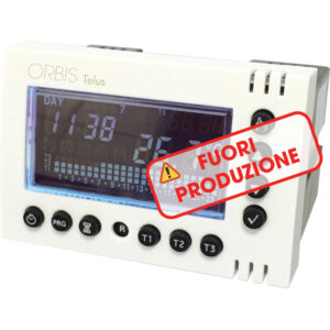 TELUS Cronotermostato digitale da incasso, programmazione giornaliera/settimanale, colore BIANCO e ANTRACITE intercambiabili, alim. 230V - ORBIS OB326015
