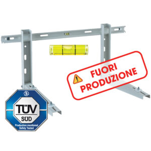 MER 100/420 LIV, staffa supporto PREMONTATA per unità esterne, certificata TUV,con BARRA per regolazione e livella, portata massima a coppia 100kg - ORBIS OB581420