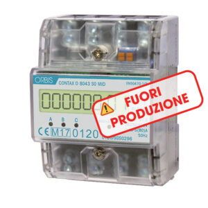CONTAX D-8043 SO MID Contatore trifase energia attiva, 4.5 Moduli, 80A, inserzione diretta, display digitale, lampeggio LED 1.25Wh/imp - ORBIS OB709700