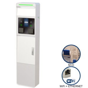 VIARIS CITY+ BBT2P22DETH TRIFASE 22 kW + 22 kW, Display 3.5", 2 prese TIPO 2 e SHUTTER,WiFi+Ethernet, 2 protezioni magnet.+diff., lettore carte RFID - ORBIS OB94C5CCJA2