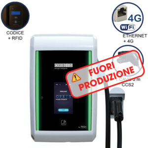 VIARIS GRAVITY 1CCS30ETHG DC FAST CHARGER 30 kW, 1 uscita: CCS2, Cavo 5m, Ethernet+4G, codice + lettore carte RFID - ORBIS OB94G5C052R0