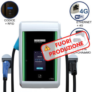 VIARIS GRAVITY 1CCS1CHA30ETHG DC FAST CHARGER 30 kW, 2 uscite: CCS2+CHAdeMO, Cavo 5m, Ethernet+4G, codice + lettore carte RFID - ORBIS OB94G5CH52R0