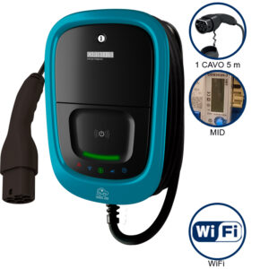 VIARIS UNI+ CT2E22 TRIFASE 22 kW 3x32A, 1 CAVO e CONNETTORE TIPO 2 lunghezza 5m, lettore carte RFID, WiFi - ORBIS OB94U420HB1