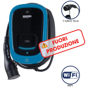 VIARIS UNI+ C10T222 TRIFASE 22 kW 3x32A, 1 CAVO e CONNETTORE TIPO 2 lunghezza 10m, lettore carte RFID, WiFi - ORBIS OB94U4A0HA1