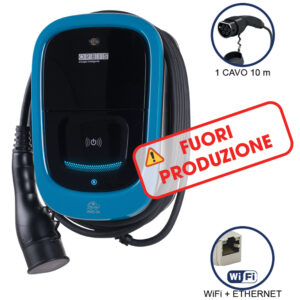 VIARIS UNI+ C10T274 MONOFASE 7.4 kW 32A, 1 CAVO e CONNETTORE TIPO 2 lunghezza 10m, lettore carte RFID, WiFi + Ethernet - ORBIS OB94U4A0HA2