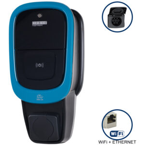 VIARIS UNI+ BT222ETH TRIFASE 22 kW 32A, 1 PRESA TIPO 2 con SHUTTER, lettore carte RFID, WiFi + Ethernet - ORBIS OB94U4C0HA2
