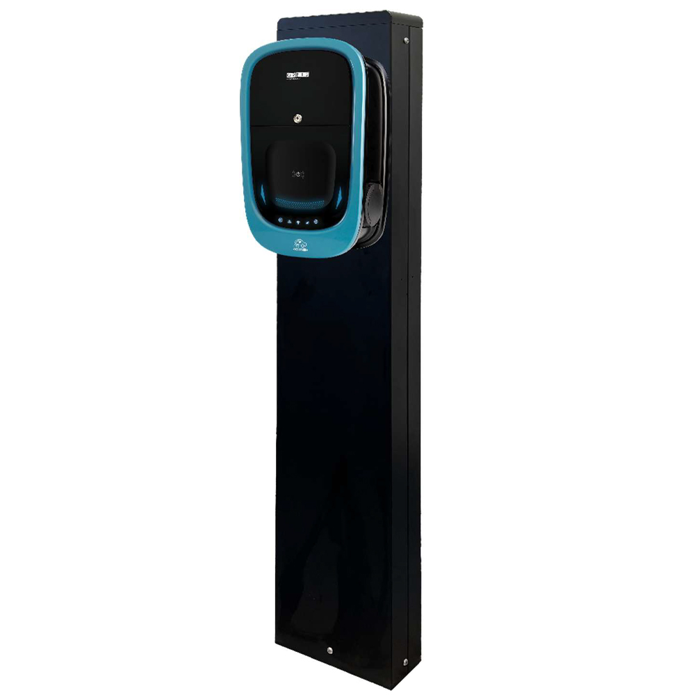 COMON COMBI+ Sostegno MONOFACCIALE a colonnina in metallo per le stazioni di ricarica VIARIS COMBI+, colore NERO, altezza 1500mm - ORBIS OB900550