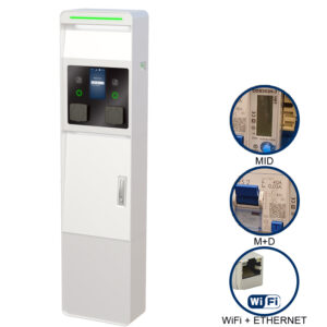 VIARIS CITY+ BBT2PE22DETH TRIFASE 22 kW+22 kW, 2 prese TIPO 2 e SHUTTER,WiFi+Ethernet,protezioni magnet.-diff., cont.MID, lettore carte RFID - ORBIS OB94C5CCJC2